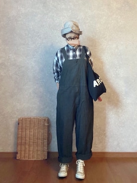 「my beautiful landlet（マイビューティフルランドレット）のアイテム（オールインワン・サロペット）」を使った、なお なお。さん（レディース・159cm）の春コーディネート