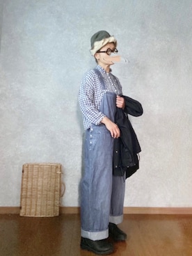 「A.P.C.」｜「アイテム（オールインワン・サロペット）」を使った、なお なお。さん（レディース・159cm）の春コーディネート