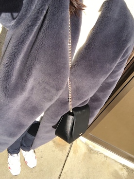 「JEANASIS（ジーナシス）のノーカラーコート」を使った、CHliさん（レディース・158cm）の冬コーディネート