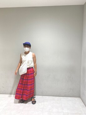 「LLBean SIGNATURE（エルエルビーンシグネチャー）のアイテム（キャップ）」を使った、HINATACOTOCOさん（レディース・154cm）の春コーディネート