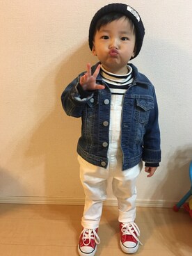 「GLOBAL WORK（グローバルワーク）のアイテム（オールインワン・サロペット）」を使った、yuuchamさん（キッズ・90cm）の冬コーディネート