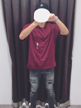 「rivet & surge（リベットアンドサージ）のアイテム（帽子）」を使った、たくまんぼさん（メンズ・180cm）の夏コーディネート