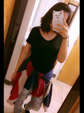 「NATURE（ナチュール）のアイテム」を使った、I-Chaさん（レディース・160cm）の春コーディネート