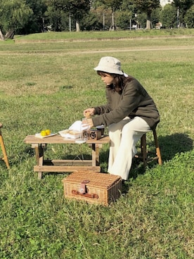 「リブニットパンツ」｜rinaさん（レディース・155cm）の秋コーディネート