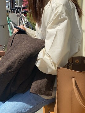 「ピクニック」｜「アイテム（その他アウター）」を使った、rinaさん（レディース・155cm）の春コーディネート
