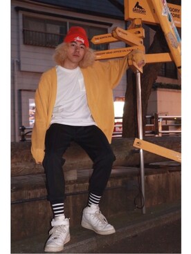 「BODY WILD（ボディーワイルド）のアイテム（トップス）」を使った、withAさん（メンズ・184cm）の春コーディネート