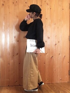 「TODAYFUL（トゥデイフル）のVintageトートバッグ（トートバッグ）」を使った、haru◡̈⃝♡さん（レディース・161cm）の冬コーディネート