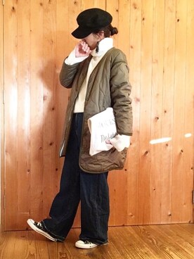 「TODAYFUL（トゥデイフル）のVintageトートバッグ（トートバッグ）」を使った、haru◡̈⃝♡さん（レディース・161cm）の冬コーディネート