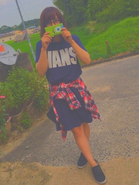 「VANS（バンズ）のアイテム（シャツワンピース）」を使った、anna…さん（レディース・152cm）の春コーディネート