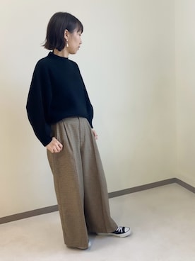 「CONVERSE（コンバース）のCONVERSE コンバース オール スター オックス / ALL STAR OX(BLACK) 32160321（スニーカー）」を使った、ととさん（レディース・155cm）の秋コーディネート