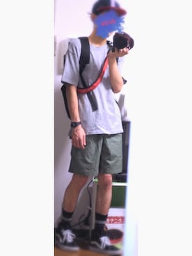 「チープカシオ」｜「アイテム（キャップ）」を使った、ゆーさん。さん（メンズ・162cm）の夏コーディネート