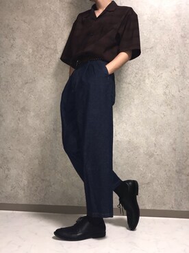 Gu ジーユー のアンダーウェアを使った ワイドパンツ のメンズ人気ファッションコーディネート Wear