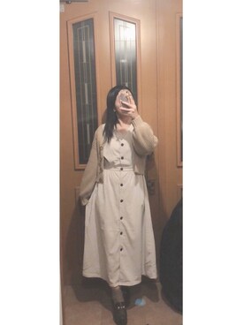 「秋コーデ」｜「GRL（グレイル）のアイテム（キャミソール）」を使った、くまさんさん（レディース・154cm）の秋コーディネート