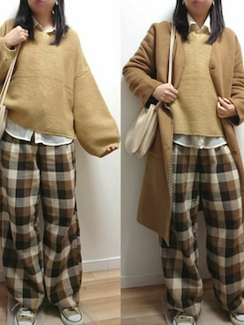 「DRESKIP（ドレスキップ）のアイテム（その他アウター）」を使った、こあらさん（レディース・159cm）の冬コーディネート