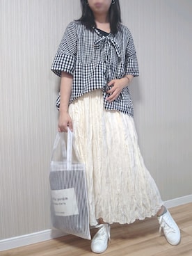 「ボウタイ」｜「アイテム（レインシューズ）」を使った、こあらさん（レディース・159cm）の夏コーディネート