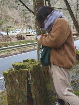 「アイテム（シャツワンピース）」を使った、YAEK☺︎さん（レディース・157cm・20代）の冬コーディネート