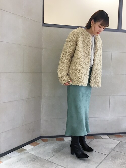 セール】〈手洗い可能〉カラーフェイクスエードスカート（スカート