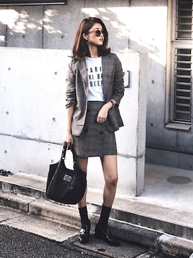 「rxmance（ロマンス）のアイテム」を使った、K A R E Nさん（レディース・167cm）の秋コーディネート