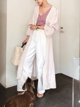 「EBLOA（エブロア）のアイテム」を使った、K A R E Nさん（レディース・168cm）の夏コーディネート