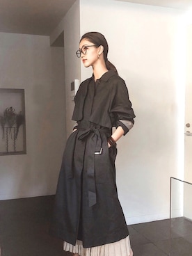 「アイテム（ステンカラーコート）」を使った、K A R E Nさん（レディース・167cm・20代）の秋コーディネート