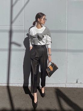 「Saint Laurent（サンローラン）のアイテム（バッグ）」を使った、K A R E Nさん（レディース・167cm）の春コーディネート