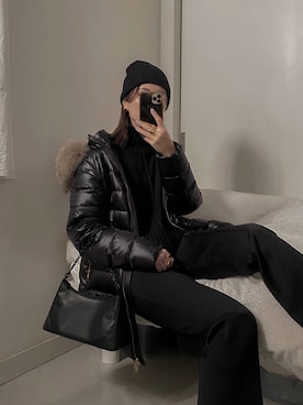 「WOOLRICH（ウールリッチ）のアイテム」を使った、K A R E Nさん（レディース・167cm）の冬コーディネート