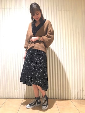 「ざっくりカーデ」｜mio🍑さん（レディース・172cm）の秋コーディネート