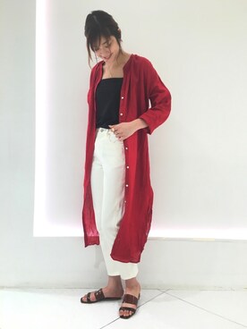 ワンピース ドレスを使った 赤シャツ のレディース人気ファッションコーディネート ユーザー ショップスタッフ Wear