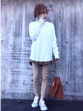 「レイヤードstyle」｜「アイテム（ハンドバッグ）」を使った、maki☆*さん（レディース・156cm）の冬コーディネート