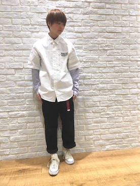 「バックロゴ」｜Yuuさん（メンズ・167cm）の春コーディネート