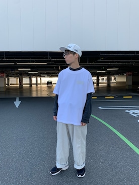 「AVIREX（アヴィレックス）の【直営店限定】エアフォース ベースキャップ/AIR FORCE BACES CAP（キャップ）」を使った、Yuuさん（メンズ・167cm）の春コーディネート
