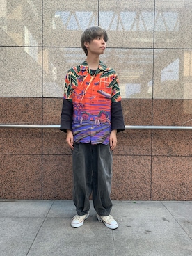 「レーヨンシャツ」｜Yuuさん（メンズ・167cm）の春コーディネート