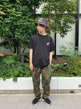 「AVIREX（アヴィレックス）のリラックス イージーパンツ/RELAX EASY PANTS/アヴィレックス/AVIREX（その他パンツ）」を使った、Yuuさん（メンズ・167cm）の夏コーディネート