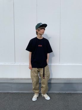 「AVIREX（アヴィレックス）の【直営店限定】エアフォース ベースキャップ/AIR FORCE BACES CAP（キャップ）」を使った、Yuuさん（メンズ・167cm）の夏コーディネート