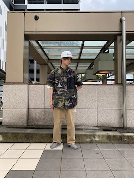 「AVIREX（アヴィレックス）の【直営店限定】エアフォース ベースキャップ/AIR FORCE BACES CAP（キャップ）」を使った、Yuuさん（メンズ・167cm）の夏コーディネート