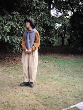 「BEAMS PLUS（ビームスプラス）のアイテム（アクセサリー）」を使った、chazzさん（レディース・158cm）の秋コーディネート