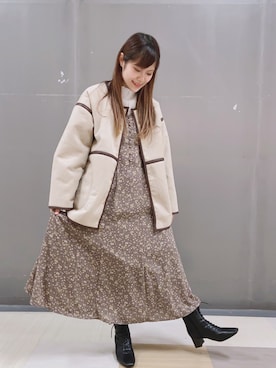 「ELENCARE DUE（エレンカーレデュエ）のアイテム（その他アウター）」を使った、mocho❤︎❤︎さん（レディース・156cm）の冬コーディネート