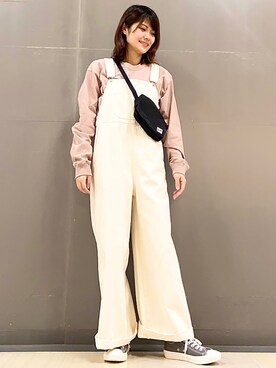 「Green　Parks（グリーンパークス）のアイテム（オールインワン・サロペット）」を使った、mocho❤︎❤︎さん（レディース・156cm）の春コーディネート