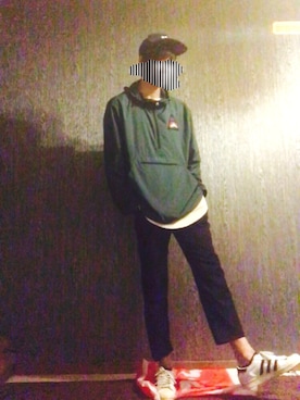 「みどり」｜「アイテム（マウンテンパーカー）」を使った、まささん（メンズ・180cm）の春コーディネート
