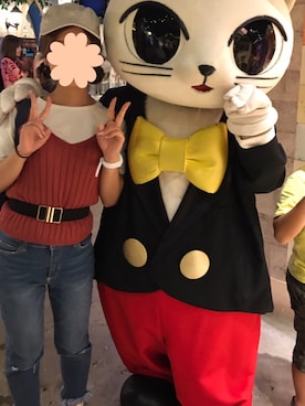 「Heather（ヘザー）のアイテム（デニムパンツ、ブルー系）」を使った、yu-tan☻さん（レディース・154cm）の夏コーディネート