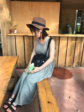 「Dickies（ディッキーズ）の【Dickies】ディッキーズ ミニショルダーバッグ（ショルダーバッグ、ブラック系）」を使った、yu-tan☻さん（レディース・154cm）の夏コーディネート