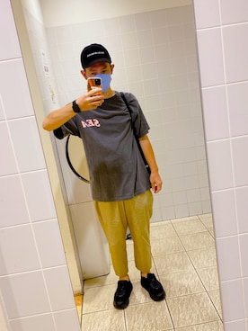 「FR2」｜「アイテム（キャップ）」を使った、カラカジのYJさん（メンズ・175cm）の秋コーディネート