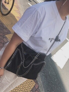 「Sacai（サカイ）のアイテム（Tシャツ/カットソー、ホワイト系）」を使った、n o ë lさん（レディース・148cm）の春コーディネート