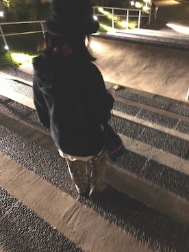「MM6 Maison Margiela（ｴﾑｴﾑｼｯｸｽ ﾒｿﾞﾝ ﾏﾙｼﾞｪﾗ）のアイテム（パーカー、ブラック系）」を使った、n o ë lさん（レディース・148cm）の春コーディネート