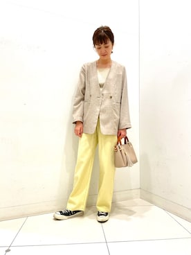 「ノーカラージャケット」｜moさん（レディース・163cm）の春コーディネート