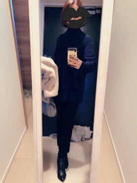 「ボア」｜「アイテム（ブーティ）」を使った、mamemameさん（レディース・162cm）の秋コーディネート