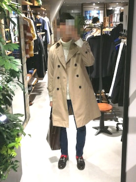 「JOURNAL STANDARD relume（ジャーナルスタンダード　レリューム）のアイテム（トレンチコート）」を使った、tam さん（メンズ・177cm）の春コーディネート