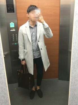 「JOURNAL STANDARD relume（ジャーナルスタンダード　レリューム）のアイテム（チェスターコート）」を使った、tam さん（メンズ・177cm）の春コーディネート