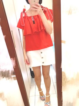 「INGNI（イング）のアイテム（スカート、ホワイト系）」を使った、アンナさん（レディース・162cm）の秋コーディネート