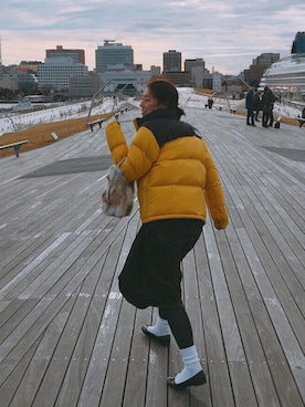 「THE NORTH FACE」｜「アイテム（シャツワンピース）」を使った、あyaさん（レディース・163cm）の冬コーディネート